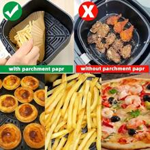 100/200pcs Air Fryer Liners Disposable Square Non-Stick Oil-Proof Baking Paper For 2-8 Quart Baskets, Microwave Safe & Easy Cleanup - Perfect For Frying, Baking, Cooking - Holiday Kitchen Accessories (Christmas, Valentine's Day), Air Fryer Accessories, Frying Preparation, Cooking Essentials, Pleated Edge Design Air Fryer Paper Liners Air Fryer Liners Disposable Air Fryer Paper Liner Parchment Paper For Air Fryer Air Fryer Parchment Paper