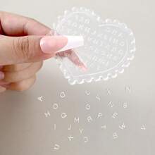 3D Letters Nail Art Silicone Mold, Mini Transparent Alphabet Nail Molds A-Z Letter DIY Craft Carving Nails Art Molds Women Nails Accessories For Pendant Jewellery Home Decor Keychain Necklace Earrings - 紅白色 - 查看 6