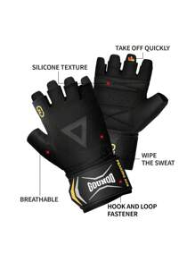 1 Pair GOUNOD Heavyweight Gym Gloves For Weight Lifting & Training - Adjustable Buckle Closure, Unisex Workout Gloves For Men & Women, Fitness Accessory, Gym Accessories. - Multicolor - View 4