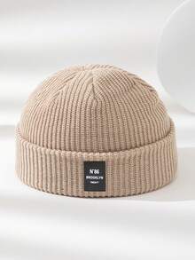 1 pieza Gorro de punto fino, suave y cómodo para otoño/invierno, adecuado para uso casual al aire libre, ideal para combinar con atuendos de otoño y como regalo