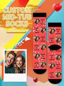 Tất in hình mặt người (1 đôi), tất tùy chỉnh in bất kỳ khuôn mặt nào lên tất dành cho nữ, tất in ảnh cá nhân hóa cho các chàng trai và cô gái xinh đẹp, tất cao cổ in hình ảnh tùy chỉnh thú vị cho các cặp đôi, thích hợp làm quà tặng Ngày Valentine, sinh nhật và các dịp khác, tất ngộ nghĩnh, độc đáo, lấy cảm hứng từ anime, nhiều màu sắc. - Nhiều màu - Xem 6