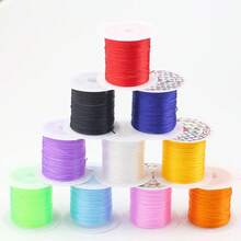 10 cuộn/Bộ 10 màu Dây thắt nút bằng sợi nylon nhiều màu ngẫu nhiên DIY làm vòng tay, lắc chân, vòng cổ, phụ kiện trang sức Di - Sợi nylon - Xem 17