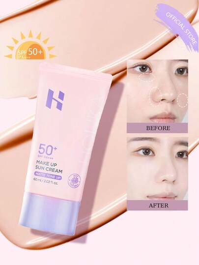 HOLIKA HOLIKA SPF50+ PA+++ 哑光亮白防晒霜 | 轻盈淡粉色配方 | 打造透亮透亮肌肤 | 60毫升 (2.02 液盎司) | 韩国化妆品