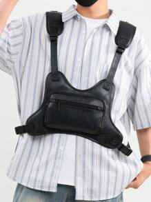 男士时尚大容量背心包，休闲斜挎胸包，适合户外、旅行、返校、父亲节礼物 - 彩色 - 查看 13