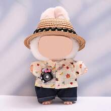 Clothes Only] 1st, 2nd, 3rd Generation Clothes Replacement For Labubu Ceramic Figurine, Bear T-Shirt, Straw Hat - Both - View 6
