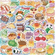 50 Hand-Painted English Cartoon Animal Food Graffiti Stickers For Decorating Luggage And Notebooks - Multicolor - View 2