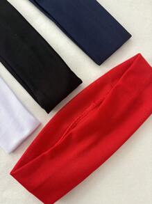 4 pezzi/set Fascia per capelli versatile tinta unita, adatta per uso casual, sportivo e scolastico per donne, accessori per capelli alla moda, fasce per capelli per donne, scuola, università