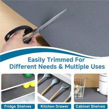 1 Roll, Kitchen Cabinet Liner, Drawer Liner, Waterproof And Oil-Proof Cabinet Liner, Non-Slip Drawer Liner, EVA Material No Adhesive, Kitchen Mat, Countertop Diamond Pattern, Shelves, Cabinets, Refrigerators, Tables, Wardrobes,Spring Summer Picks,Brides Maid Gifts,Room,Bedroom Deccor,Bedroom Deccor,Beach,Travel,For Men,For Women,Vacation - Silver Gray - View 4