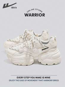 WARRIOR Warrior Comfortable Street Style Chunky Shoes For WomenSpring And SummerLightweight Comfortable Breathable Running Shoes Modest Style Casual Yet Sleek Sneakers Applicable Throughout The Year Wear-Resisting All-Day Wear Training Sneakers Little White Shoes