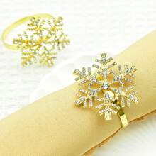 1 قطعة/6 قطع/12 قطعة من حلقات المناديل ذات العناصر الكريسماسية، حلقات معدنية ذهبية دائرية، حاملات مناديل بلون واحد صلب، حلقات معدنية مصقولة من السبائك، بتصميم منقوش مجوف، ديكور عيد الميلاد، ديكور طاولة الطعام، حفلات الزفاف والأعياد والولائم - متعدد الألوان 1 - مشاهدة 6