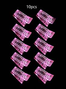 10个塑料指甲夹，水晶胶固定夹，指甲模具，美甲工具，指甲板，延长胶，塑形夹