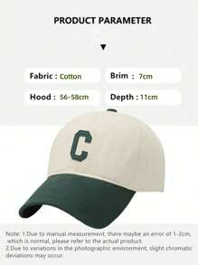 时尚绿色复古简约字母贴布棒球帽，户外防晒情侣棒球帽 - 綠色 - 查看 7