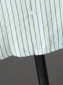 Boys' Casual Striped Shirt, Versatile New Design - Mint Green - View 5