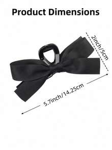 2pcs Hair Clips, 2 Colors, Ribbon Bow Hair Clips, Large Bow Hair Clips, Hair Accessories For Girls (Black & White) - Multicolor - View 4