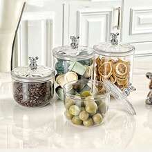 Reusable Plastic Food Storage Containers With Airtight Lids, Suitable For Kitchen And Pantry, Cute Snack, Coffee, Rice, Tea Storage Boxes, Multiple Sizes Available - Clear - View 5