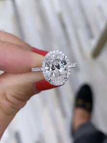 1 PC Charm Cubic Zirconia Ring For Women For Valentine's Day Gift Wedding Anniversary Party Jewelry