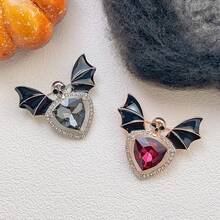 1pc Halloween Oil Drop Bat & Skull Brooch, Vintage Style Wing Decor Brooch Pin For Women Office Accessories Shirts Jacket Jewelry Christmas Clothes Pin Funny Cute Teacher Gifts Costume Accessories Bag Charms - Multicolor - View 3
