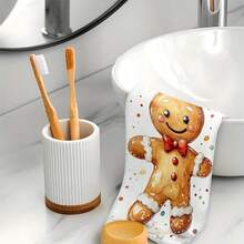 1set/2 Pieces /100 Pieces Christmas Gingerbread Man Patterned Kitchen Towels And Dishcloths, Suitable For Interior Decoration In Restaurants, Kitchens And Bathrooms, As Well As Party Decoration. They Can Be Given As Festival Gifts