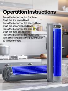 kinscoter 1个2000mAh可充电多功能桌面风扇，可壁挂安装，可充电便携式桌面塔式风扇，电动桌面风扇，适用于海滩、旅行、户外、厨房、露营等场合的降温