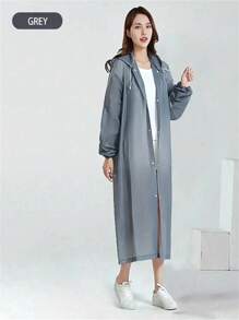 Impermeable de 1pz 3pz 5pz, Impermeable portátil, Poncho de lluvia reutilizable, Impermeable de emergencia, Elegante impermeable de EVA engrosado para adultos, Poncho impermeable de viaje abierto, Impermeable de alta calidad con capucha y cordón - Multicolor - Ver 7