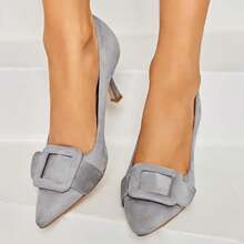 Women's Pointed-Toe Stilettos, Elegant High Heels, Shoes For Weddings And Formal Occasions, Women's Dress Shoes Gray High Heels - 灰色 - 查看 3