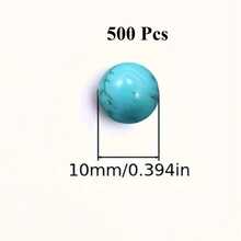 50/500pcs Natural Turquoise Beads, 4-10mm Round Gemstone, Loose Beads With Elastic Cord, For Bracelet And Necklace DIY
