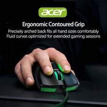 Acer Chuột chơi game có dây OMW210, Độ trễ cực thấp, Thiết kế công thái học, Lập trình macro, Cánh bên chống mồ hôi, Thiết lập chơi game cạnh tranh bền bỉ, Văn phòng & Chơi game - trắng - Xem 7