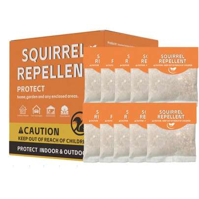 10pack Squirrel & Chipmunk Repellent – For Gardens, Bird Feeders, Cars, Attics, Indoor & Outdoor Use, Keeps Plants Safe From Chewing
