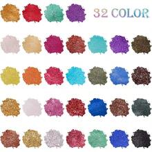 SEISSO Mica Powder For Epoxy Mica Pigment 32 Colors Vibrant Shimmery With Labeled Jar Epoxy Resin Project Crafting Soap Making Supplies Lip Gloss Slime Bath Bomb Acrylic Paints 5 Grams Color