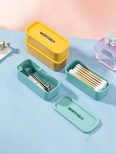 1 件便携式棉签盒、旅行牙线盒、杂物整理盒、防尘线耳机线收纳盒、便携式电线电缆整理器、充电器旅行耳机线硬币珠宝收纳盒