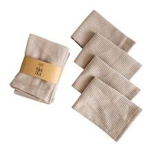 4pcs Plain Waffle Dishcloth Set, Pineapple Pattern Dishcloth, Kitchen Cleaning Rags