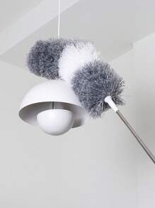 1 pieza Plumero extensible de microfibra súper con mango de acero inoxidable y varilla telescópica, cepillo de limpieza de polvo de fibra para el hogar, plumero retráctil, ideal para limpiar techos, ventiladores y muebles, para uso doméstico