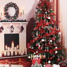 1/10 piezas Decoración de flores de Flor de Pascua con lentejuelas y clips, hojas de malla con brillo dorado rosa, flores de Flor de Pascua artificiales para árbol de Navidad, decoraciones navideñas y de Año Nuevo, flores de Navidad artificiales brillantes para árbol de Navidad dorado rosa, decoración de mesa de boda (Rojo)