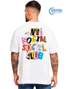 T-Shirt Oversized Shirt AntiSocial Social Club Collage Streetwear Premium Summer Winter T-Shirt - Trắng_3235 - Xem 4