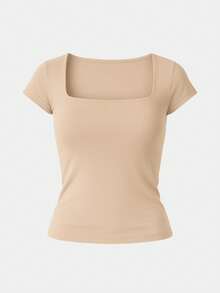 Kit 3 Women's Short Sleeve Suplex Blouse Cold Mesh Basic Blouse - Nâu, Nude và Đen - Xem 3