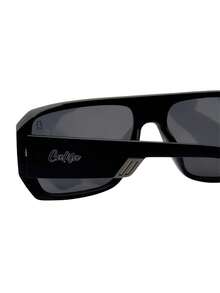 Unisex Retro Vintage Square Sunglasses With UV400 Protection - London - Matte Black - View 5