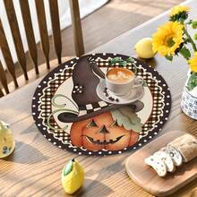 2pcs/4pcs/6pcs Pumpkin Face Pattern Silicone Coasters, Home Decor, Suitable For Halloween, Can Be Used As Halloween Gift, Halloween Decoration, Applicable To Dining Table, Coffee Bar, All Season Decoration, Washable Placemats, Room Decor, Coasters, Drink Mats, Drain Mats, Kitchen Dining Table Mats, Indoor/Outdoor Party Decoration, Home Decor, Ideal Gift