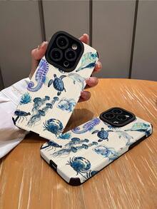 1 件全新蓝色外壳图案经典防摔软 TPU 手机壳适用于 Apple 和 15/15PLUS/15PRO/15PROMAX 防水防震防刮 - 彩色 - 查看 2