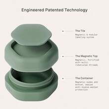 MYYE Travel Containers Basic Skincare Set Magnetic Containers With LidsCarry On Travel Entials For Women Men 3 Small Capsules 0.56oz Cleanser Moisturizer And SunIcon Labels Sand - Basic Set+Evergreen - View 6