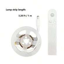 LED Strip 1 Set Of 3.28FT~16.4FT Motion Sensing Warm White/Cold White LED Light Strips, Intelligent Human Body Sensing Light Strips, Easy To Use Induction Switches, Suitable For Bedrooms, Stairs, Foyers, Wardrobes, Cabinets, And Study Rooms (Without Batteries) - Monochrome - View 10