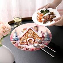 2 piezas/4 piezas/6 piezas Manteles individuales de silicona con estampado de casa de jengibre, decoración navideña, adecuados para mesa de comedor, bar de café, todo el año, manteles lavables para mesa, decoración de habitación, posavasos, manteles de escurrimiento, manteles individuales de cocina y comedor, decoraciones de fiesta interior y exterior, decoración del hogar, regalo ideal