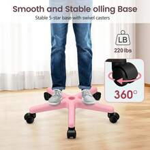 KINGSTEAM Carrito Auxiliar Organizador Almacenamiento Multiusos,La base del trípode de cinco patas de la versión actualizada es aún más estable! - Rosa - Ver 5