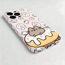Cute Cartoon Pusheens Phone Case For IPhone 16, 16E, 15, 14, 13, 12, 11 Pro Max, Shockproof Hard PC Back Cover With Camera Protection