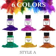 6 Colors Gypsum Cement Pigment Powder Set, 30ml/1.01oz Gypsum Pigment - Water-Based Coloring Agent For Gypsum, Epoxy Crafts And Jewelry Making, Powder Paint Pigment For Resin Crafting