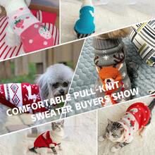 1 pezzo Maglione nuovo per animali domestici per autunno/inverno, Maglione natalizio per gatti, Pullover lavorato a maglia per Barboncino/Corgi (La taglia è piccola, si consiglia di ordinare una taglia in più) - Multicolore - Visualizzare 11