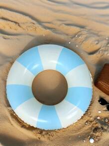 1 件装充气条纹蓝粉色男女通用游泳圈，加厚 PVC 泳池浮圈，小孩和成人腋下浮圈，夏季乐趣 - 彩色 - 查看 19