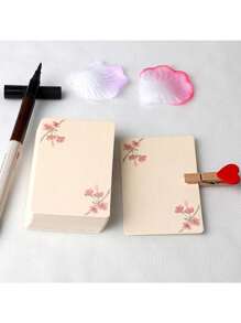 20张/套圆角空白DIY绘画卡、厚纸板贺卡、花卉图案卡、白卡纸礼品卡、手写祝福卡 - 彩色 - 查看 22