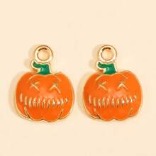 10pcs Halloween Enamel Accessories Pumpkin & Ghost Pendant, Suitable For DIY Jewelry Making Earrings Necklace Crafts Halloween Party Gifts