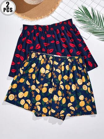 2 件透气休闲短裤，室内外穿着舒适