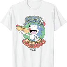Sonics The Hedgehog Super Hot Chili Dogs Retro Ad T-Shirt - White - View 1